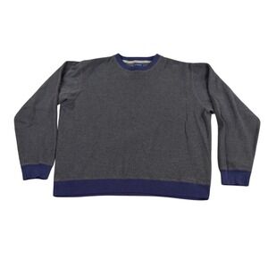 J. Crew Sweatshirt Mens XLT Gray Blue Color Block Cotton Pullover Tall
